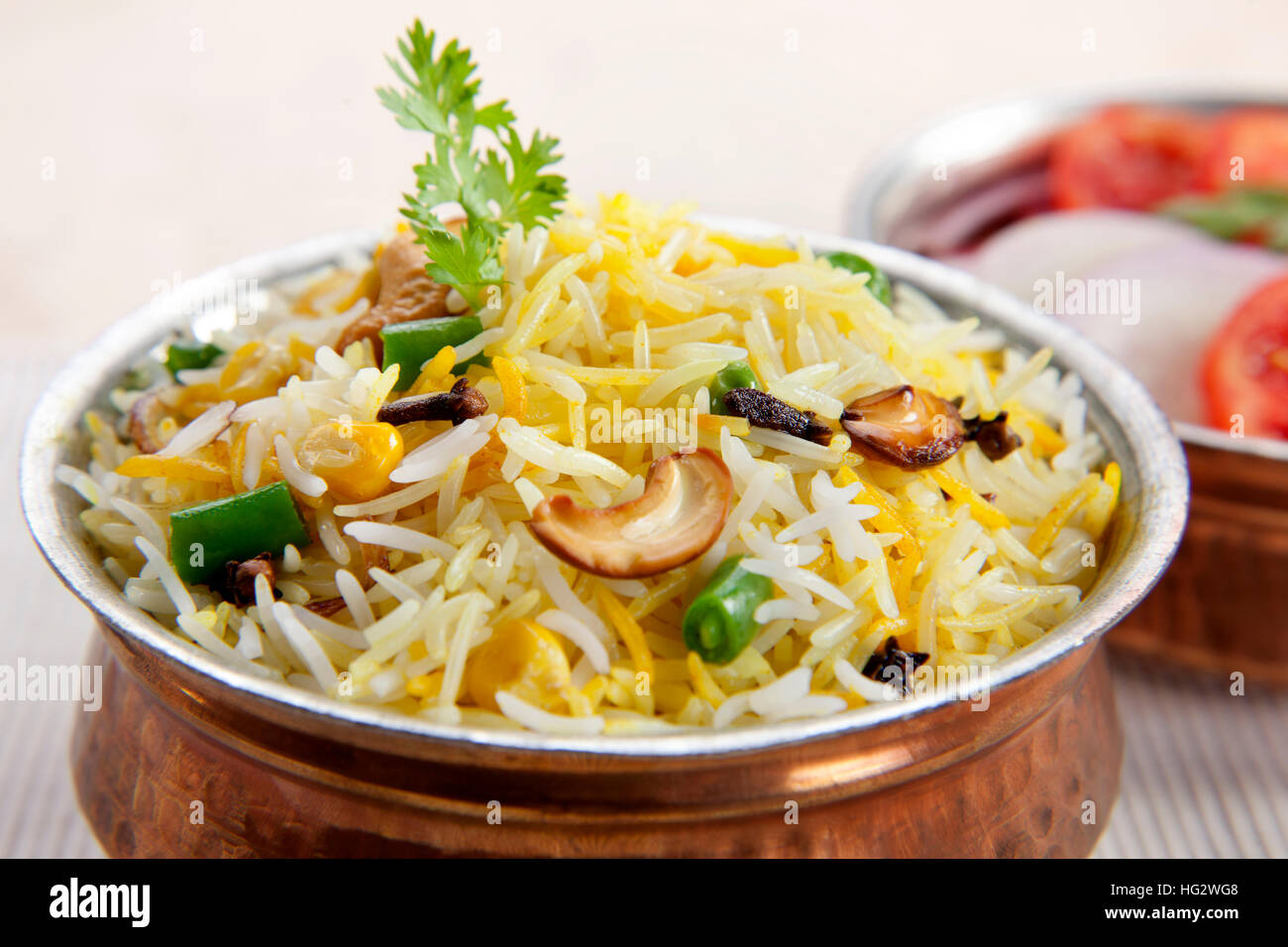 Pflanzliche Pulao, indisches Essen Stockfoto