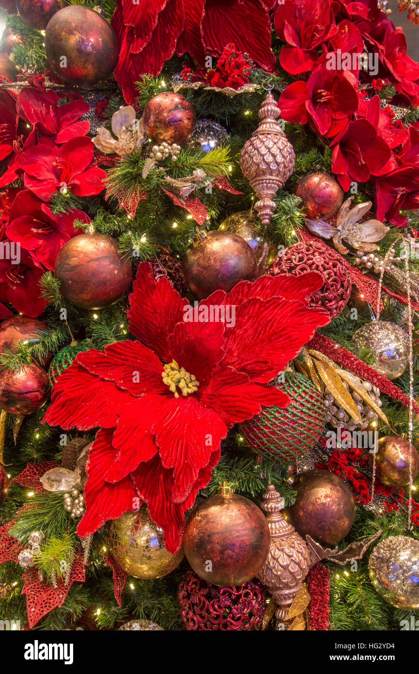 Weihnachtsbaum Dekoration Detail Stockfoto