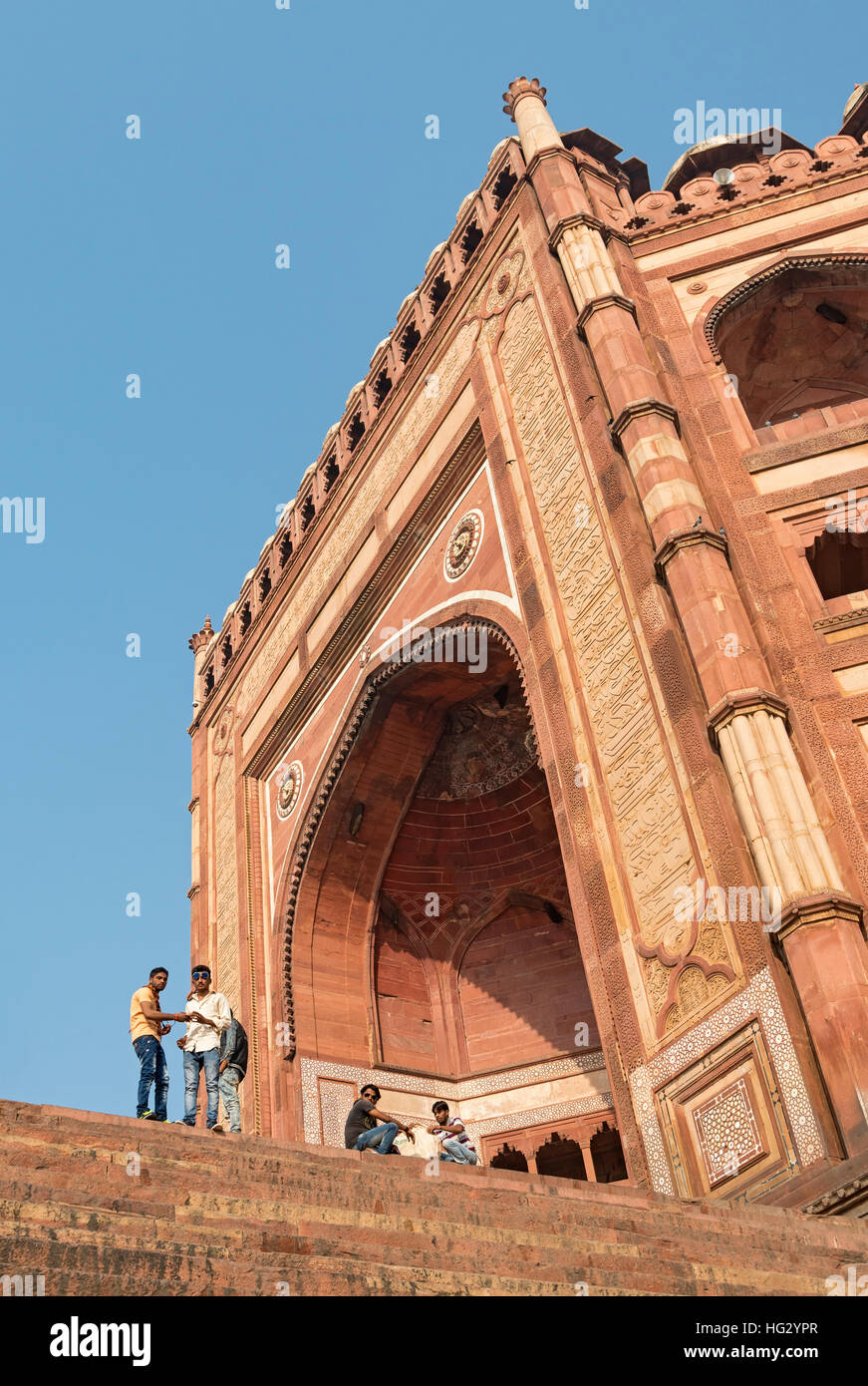 Das große Tor (Buland Darwaza), Fatehpur Sikri, Indien Stockfoto