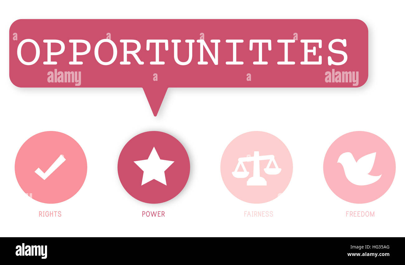 Frauen Gleichberechtigung Möglichkeiten Fairness Feminismus Rechtekonzept Stockfoto