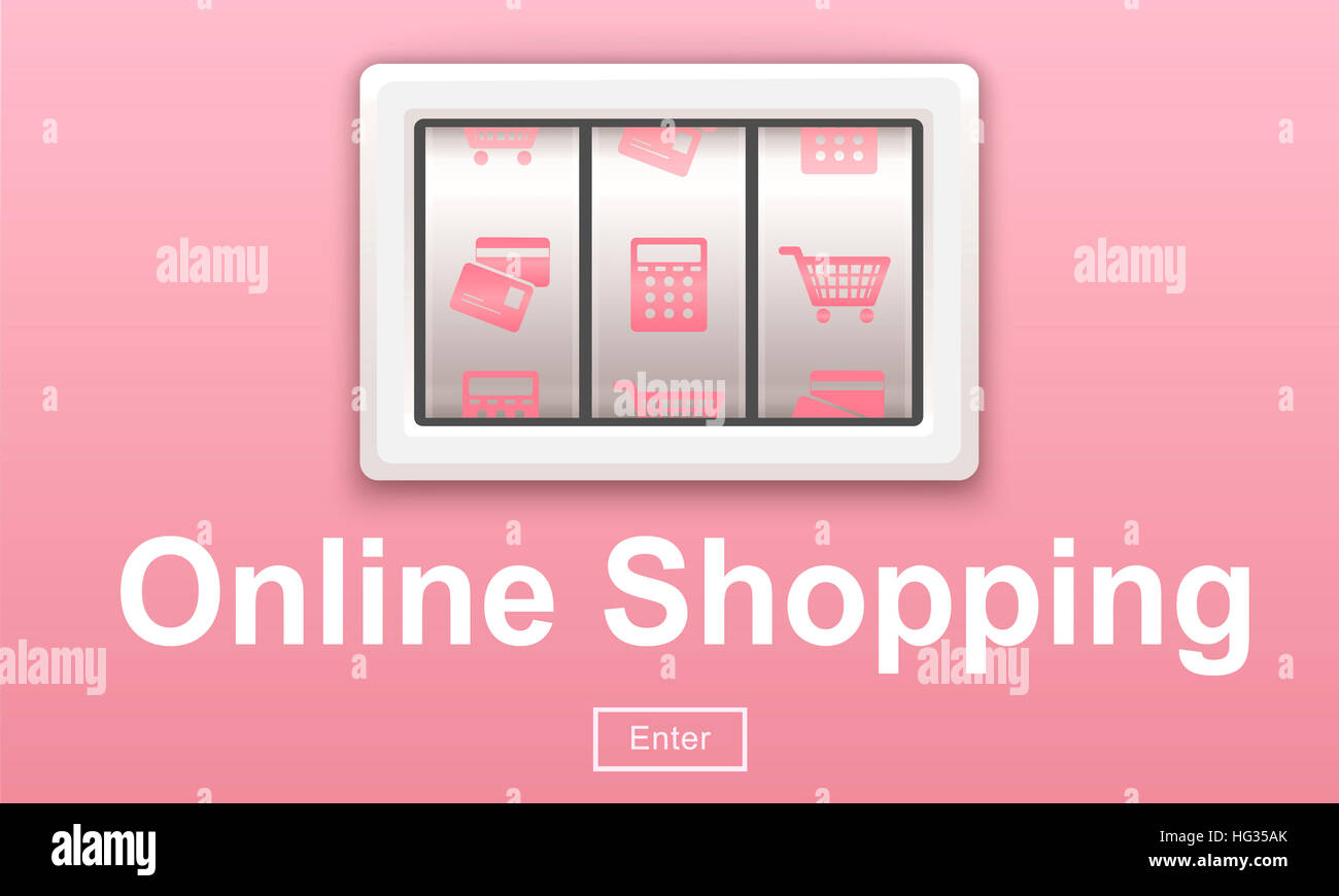 Online-Shopping bestellen kaufen Ladenkonzept Warenkorb Stockfoto