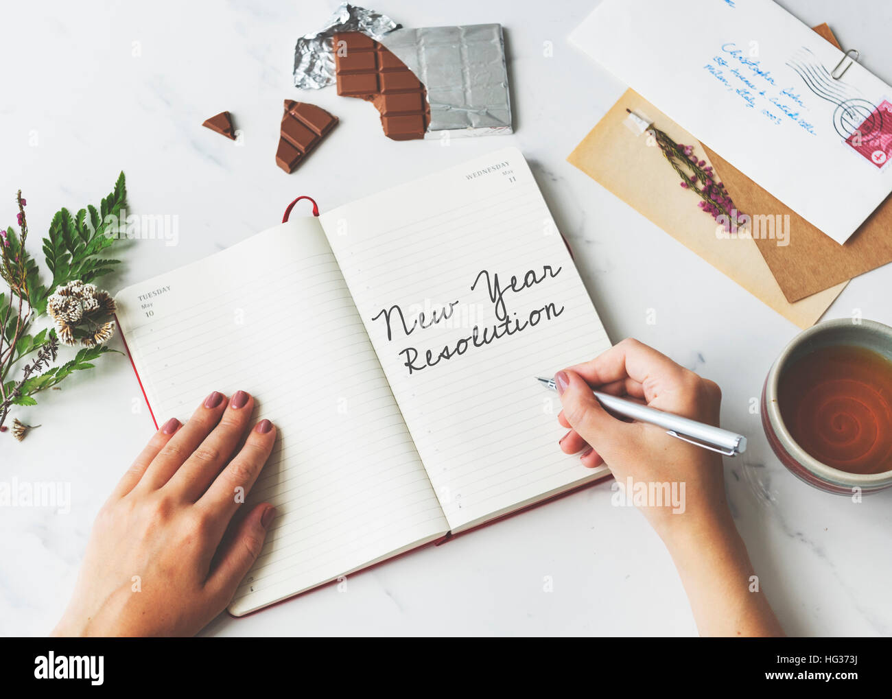 New Year Resolution Bestrebungen Leidenschaft Motivation Konzept Stockfoto