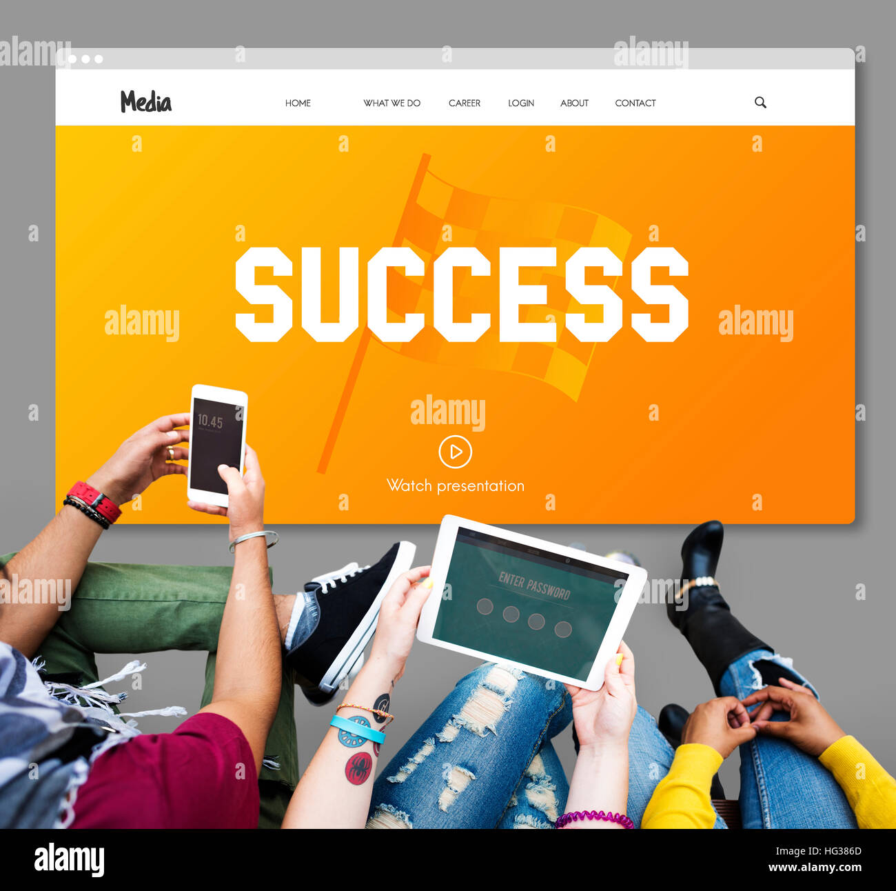 Leistung Wettbewerb Mission Strategiekonzept Stockfoto