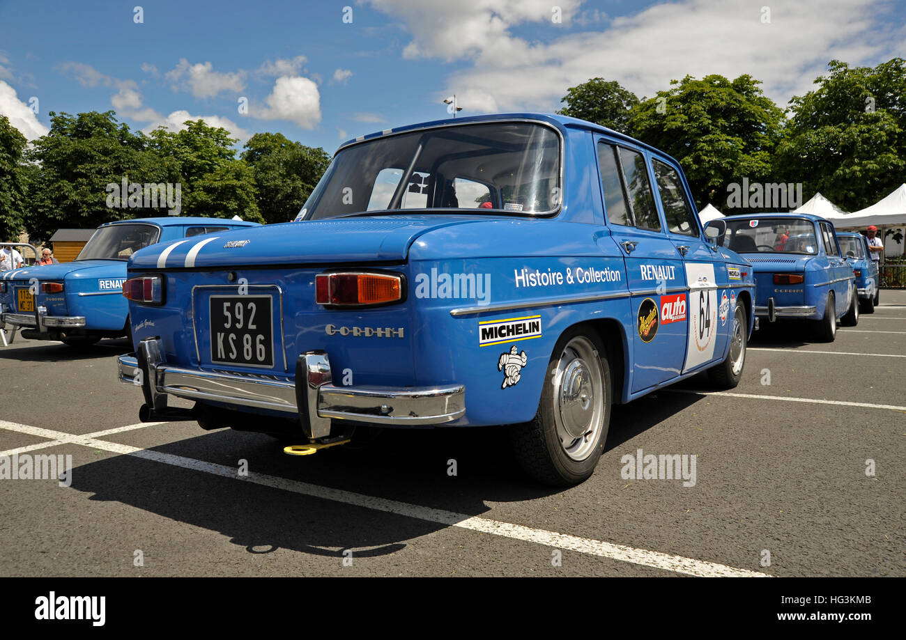 Renault Gordini Team Autos beim historischen grand Prix Bressuire, Frankreich Stockfoto