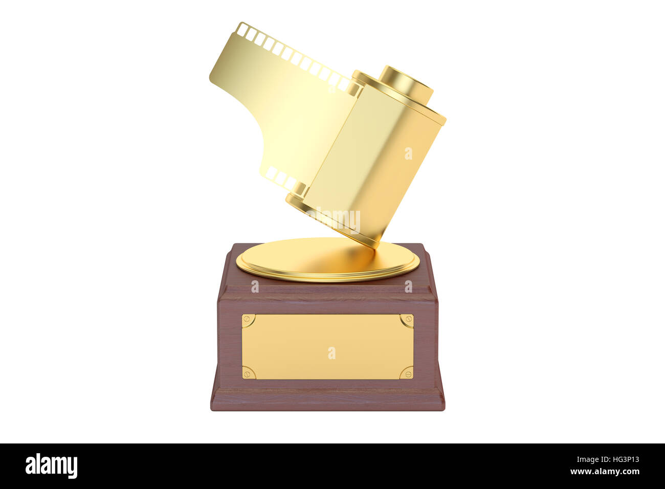 Foto Award Concept. 3D-Rendering isoliert auf weißem Hintergrund Stockfoto