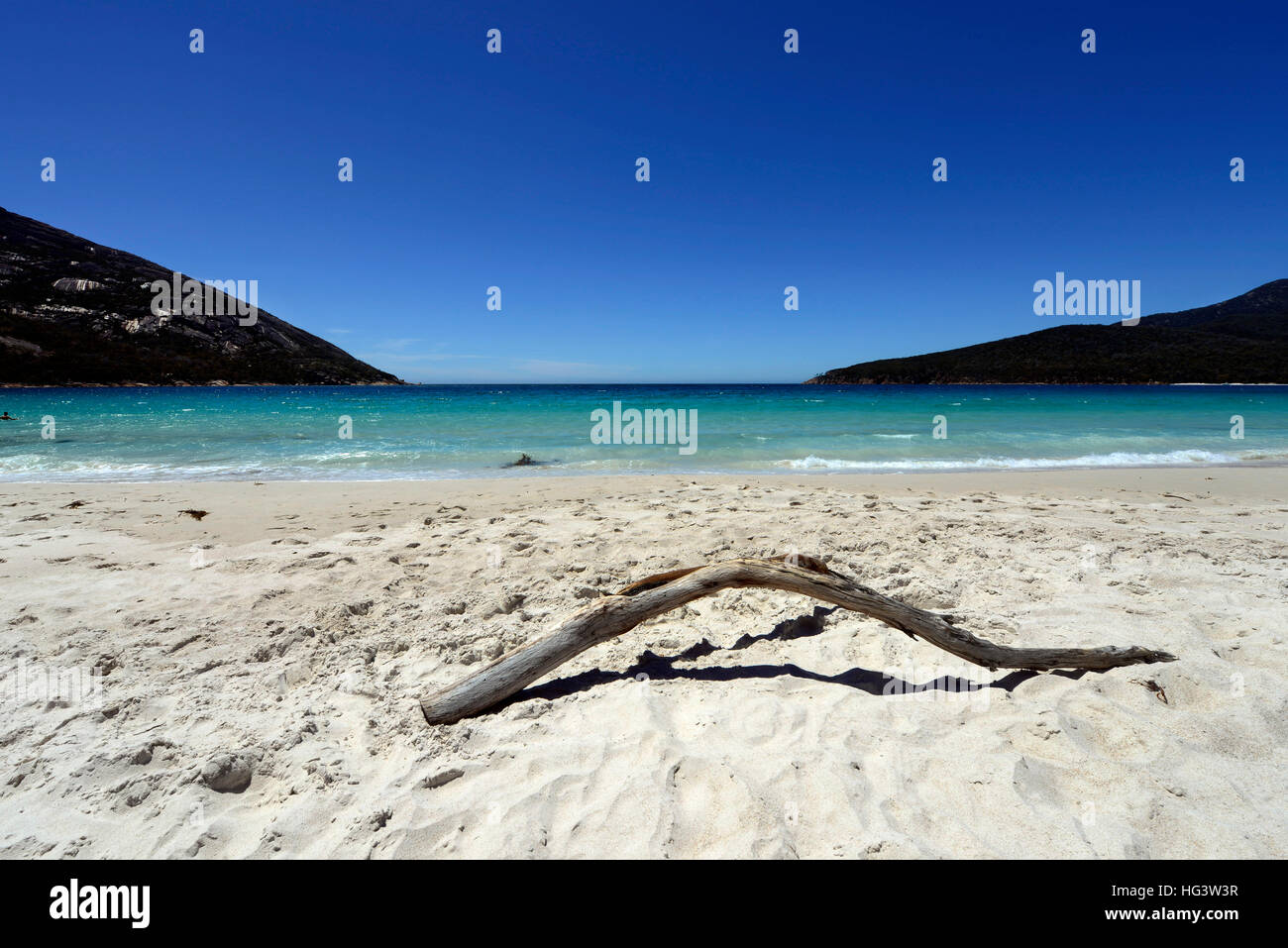 Der schöne Strand Wineglass Bay. Stockfoto