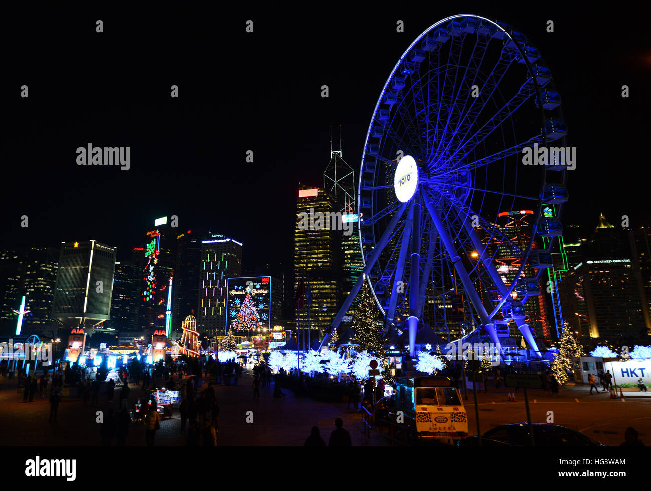 Der Riese Riesenrad in Hong Kong. Stockfoto