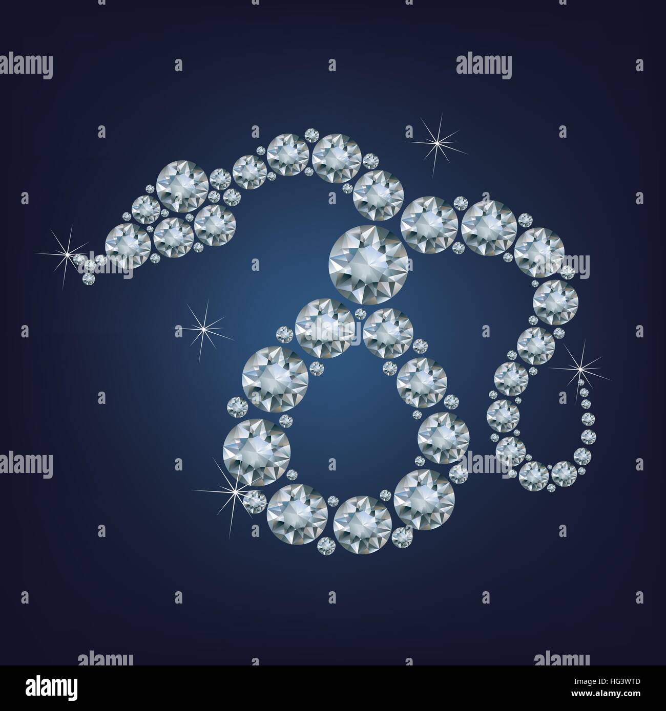 Frohes neues Jahr 2025 kreative Grußkarte mit Schlange gebildet eine Menge Diamanten Stock Vektor