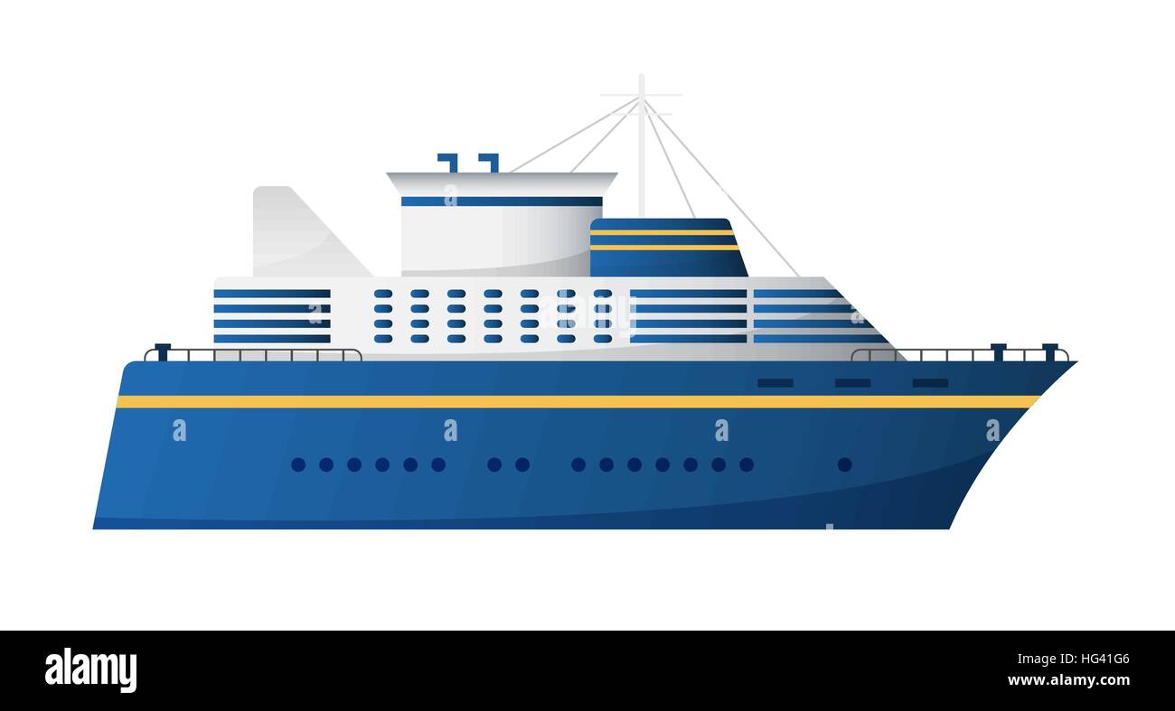 Vektor Seaway und Ozean Wasser Transport Passagierschiff transatlantischen cruise Liner trendige flache Bauweise, Seitenansicht Stock Vektor Vektor Seaway und Ozean Wasser Transport Passagierschiff transatlantischen cruise Liner trendige flache Bauweise, Seitenansicht Stock Vektor