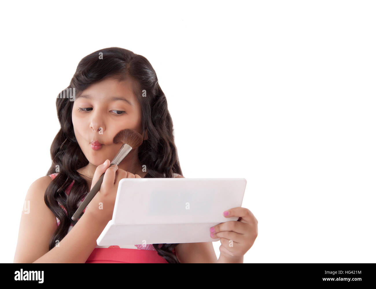 Süße Mädchen Anwendung Make-up Stockfoto