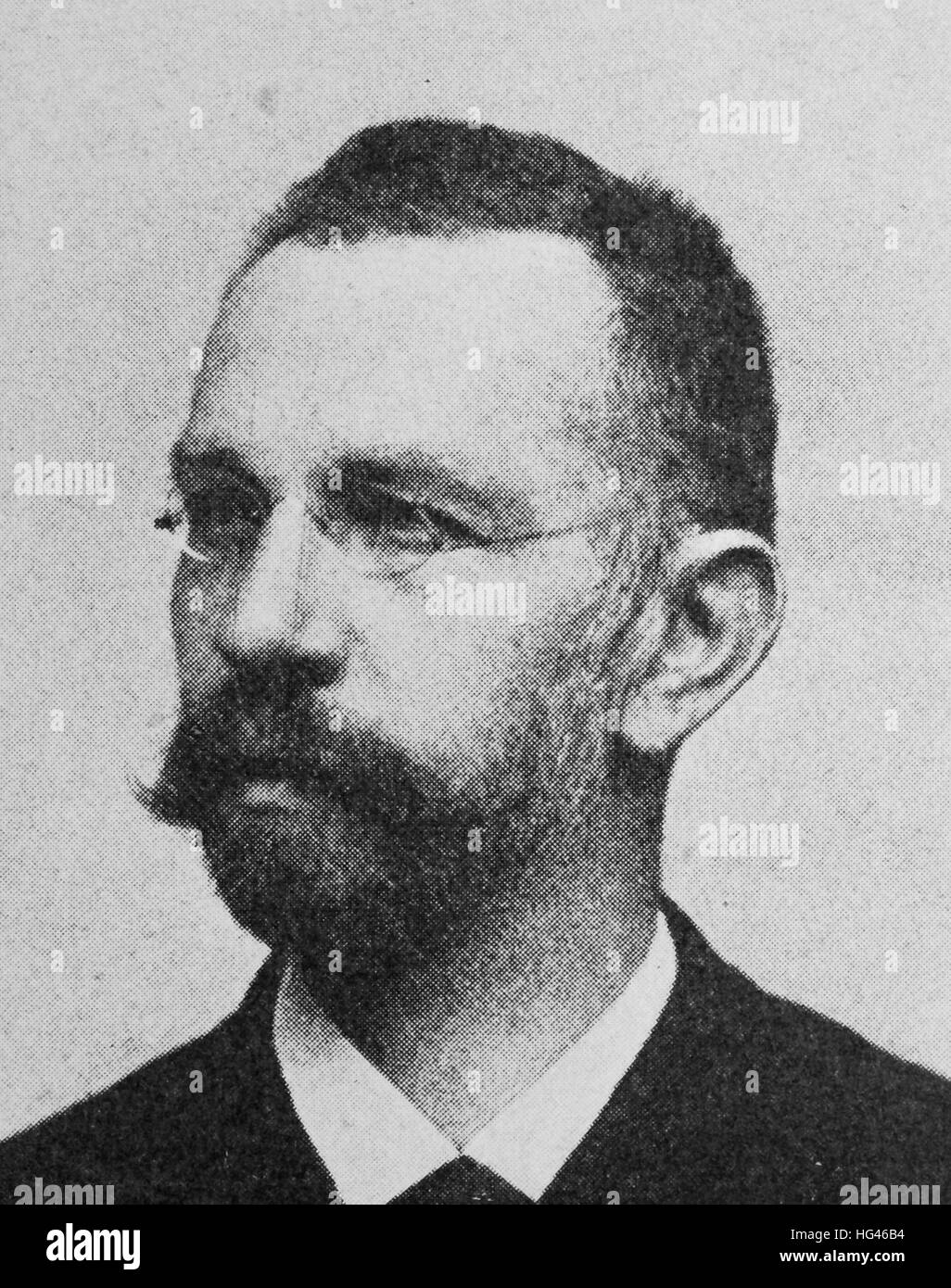 Carl von Bach, geboren 8. März 1847; 10. Oktober 1931 starb; Vollständiger Name Julius Carl von Bach, war ein deutscher Maschinenbauingenieur und Universität Dozent., Reproduktion eines Fotos aus dem Jahr 1895, digital verbessert Stockfoto