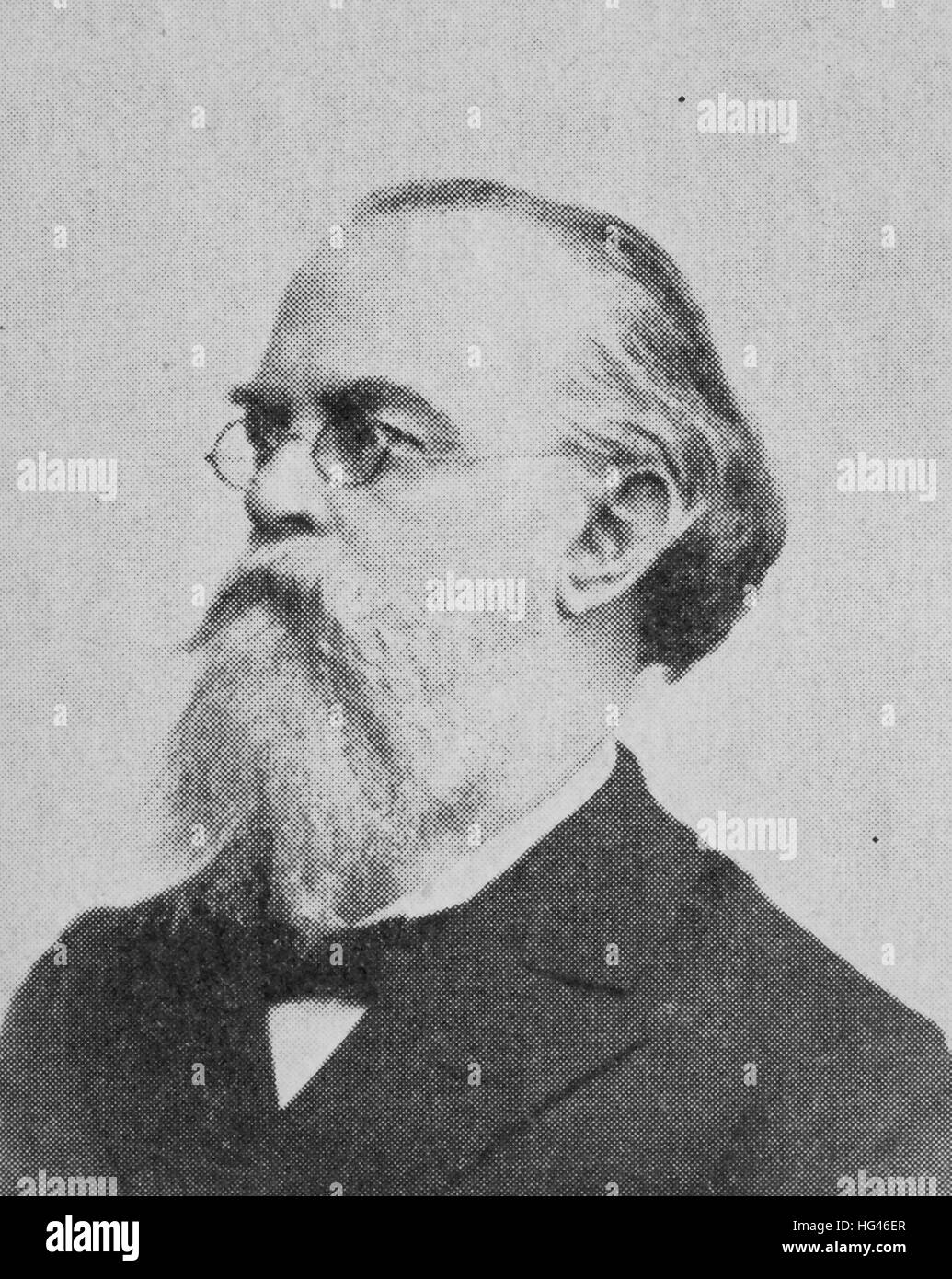 Gustav Anton Zeuner, war 30. November 1828 - 17. Oktober 1907, ein deutscher Physiker, Ingenieur und Erkenntnistheoretiker, als Begründer der technischen Thermodynamik und der Dresdner Schule der Thermodynamik, Reproduktion eines Fotos aus dem Jahr 1895, digital verbessert Stockfoto