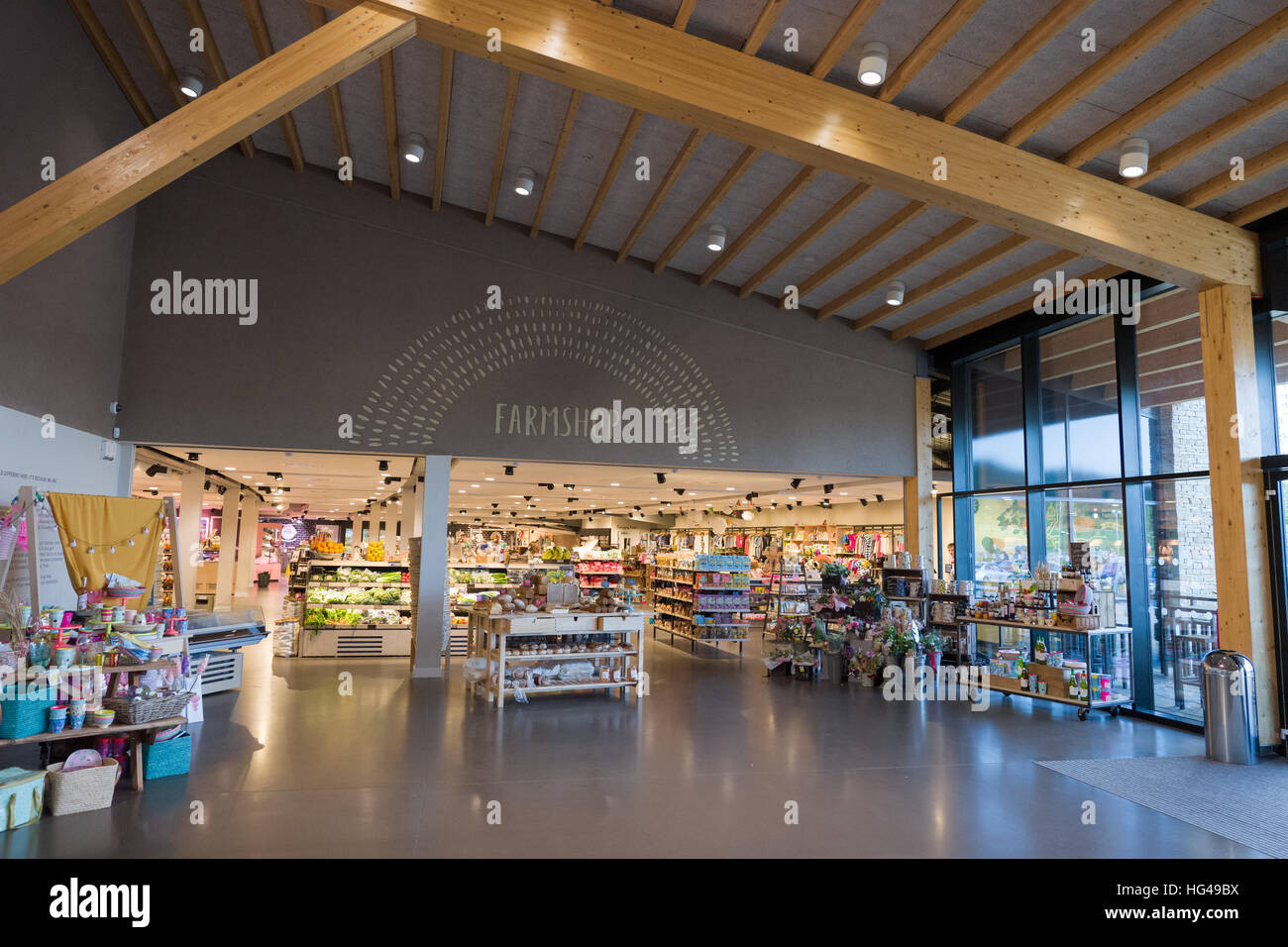 Der Innenraum des preisgekrönten Gloucester Autobahnraststätte Stockfoto