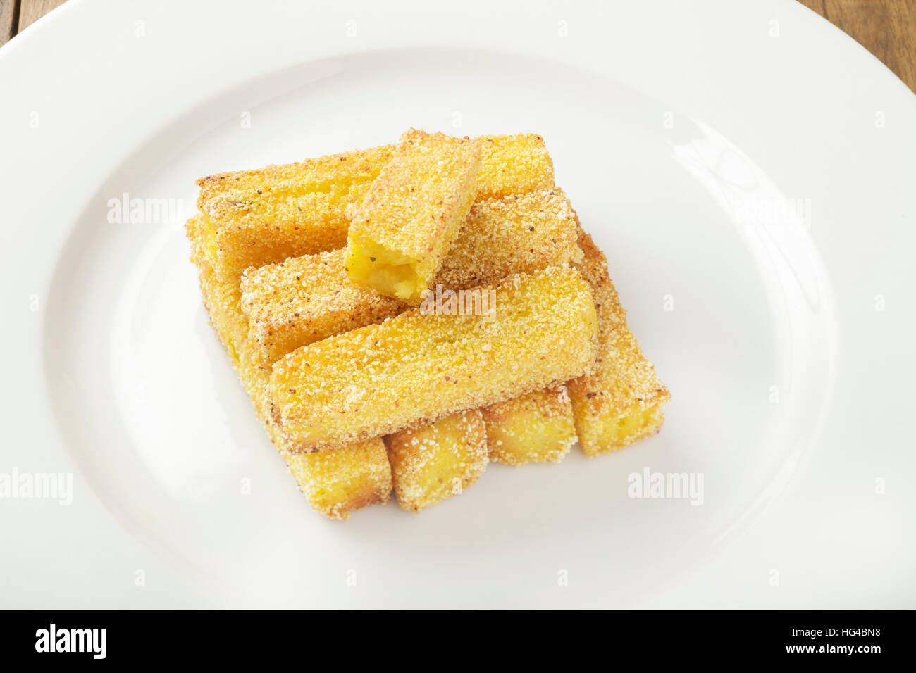 Polenta Pommes / chips Stockfoto
