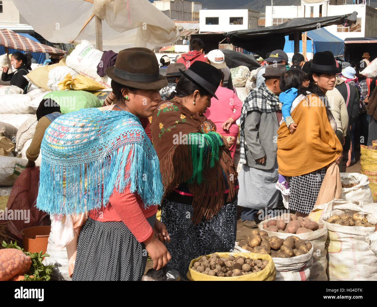 Donnerstag Märkte, Saquisili, Ecuador, Südamerika Stockfoto