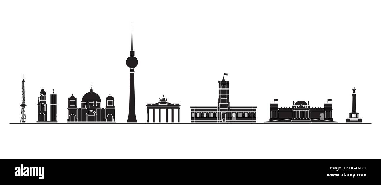 Berliner Skyline - Vektor-Illustration Stock Vektor