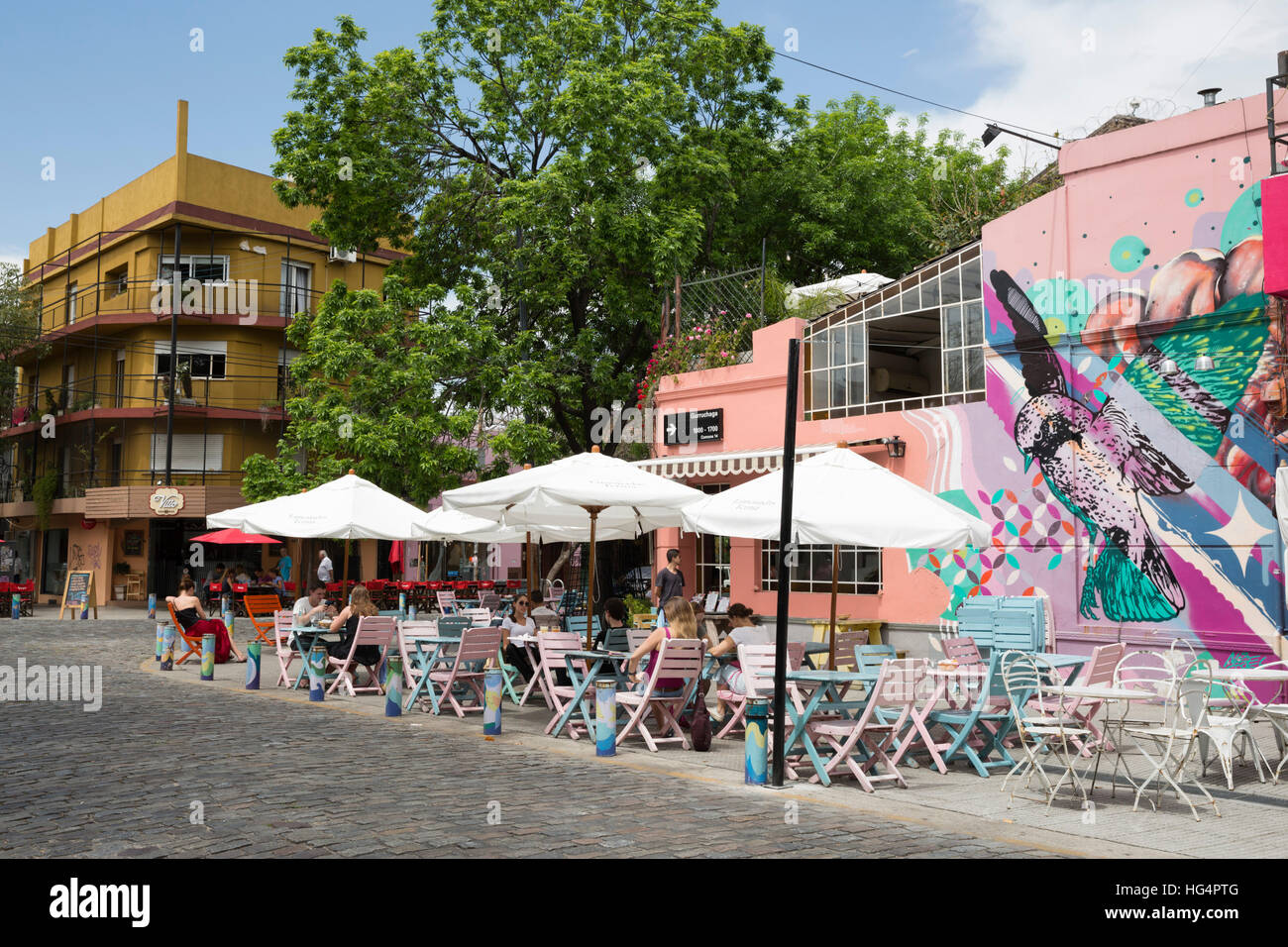 Cafés entlang Gurruchaga, Palermo Bezirk, Buenos Aires, Argentinien, Südamerika Stockfoto
