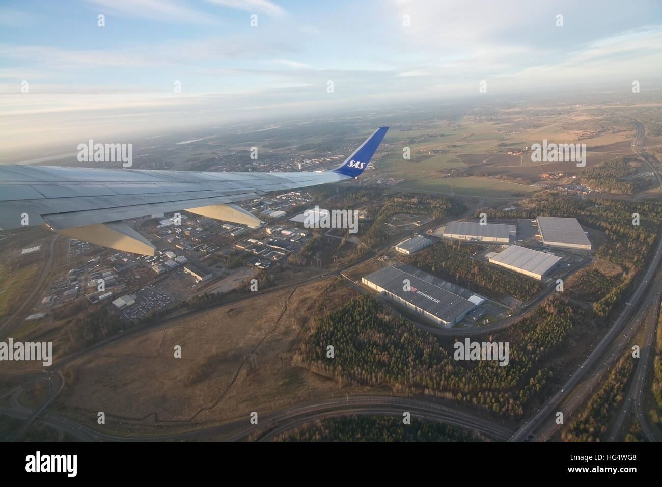 Scandinavian Airlines Jetliner startet vom Flughafen Stockholm Arlanda Stockfoto