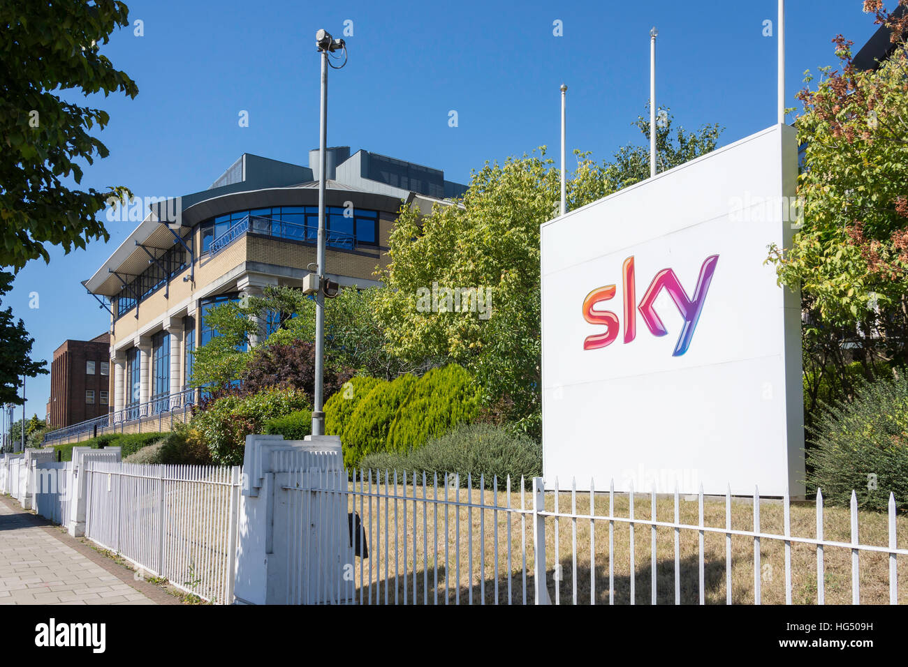 Sky Fernsehen HQ, Great West Road, Brentford, London Borough of Hounslow, Greater London, England, United Kingdom Stockfoto