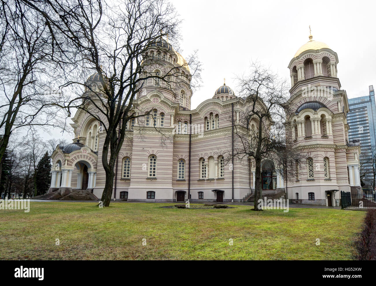 Kuppeln Nativity der Christ Kathedrale (Riga, Lettland) Stockfoto