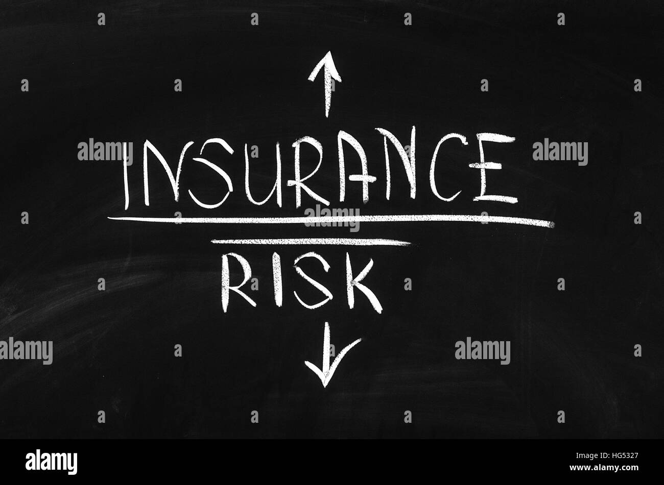 Sie müssen ein wählen: das Risiko oder die Versicherung Stockfoto