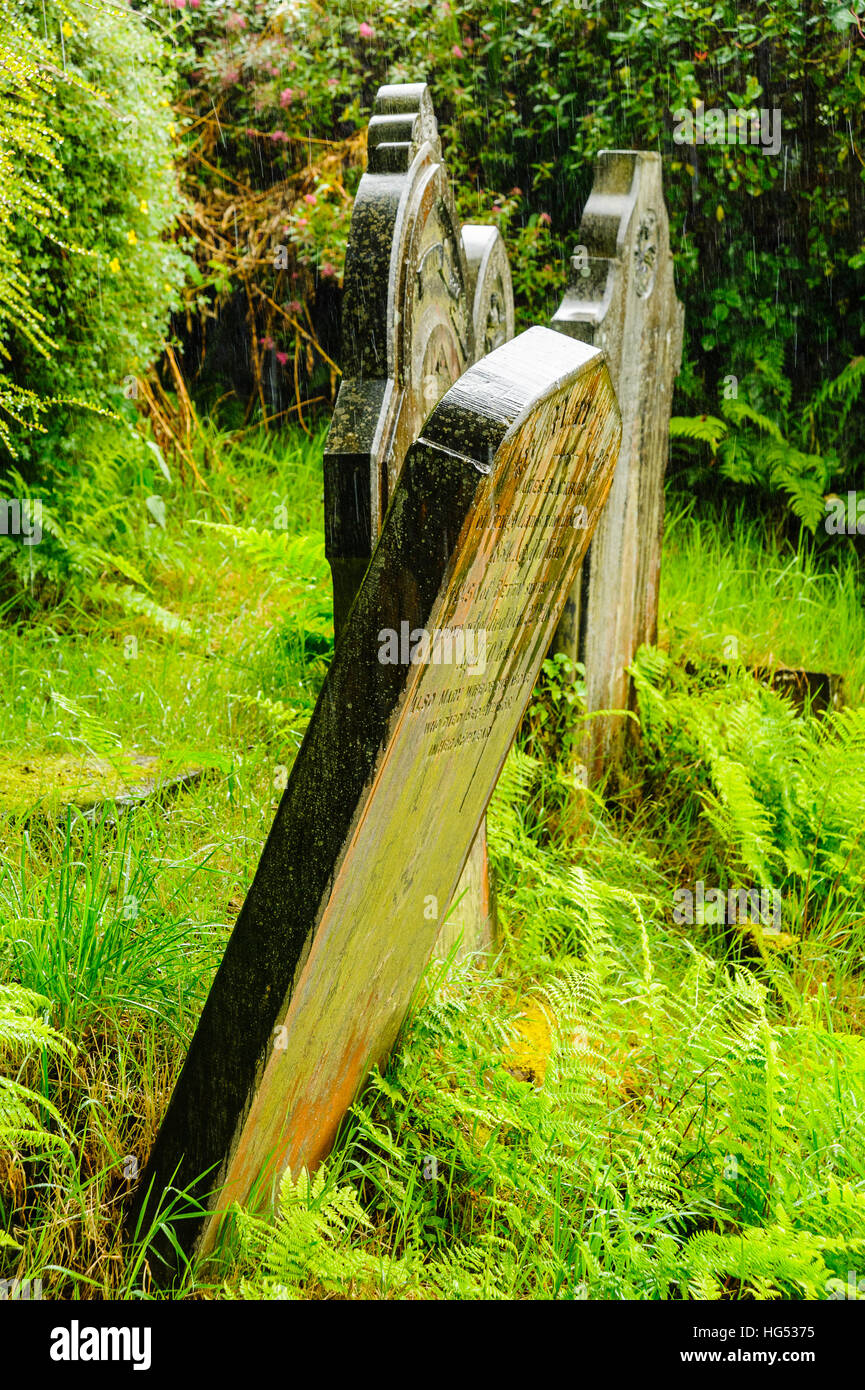 Alter Friedhof oberhalb Hebden Bridge in Calderdale West Yorkshire Stockfoto