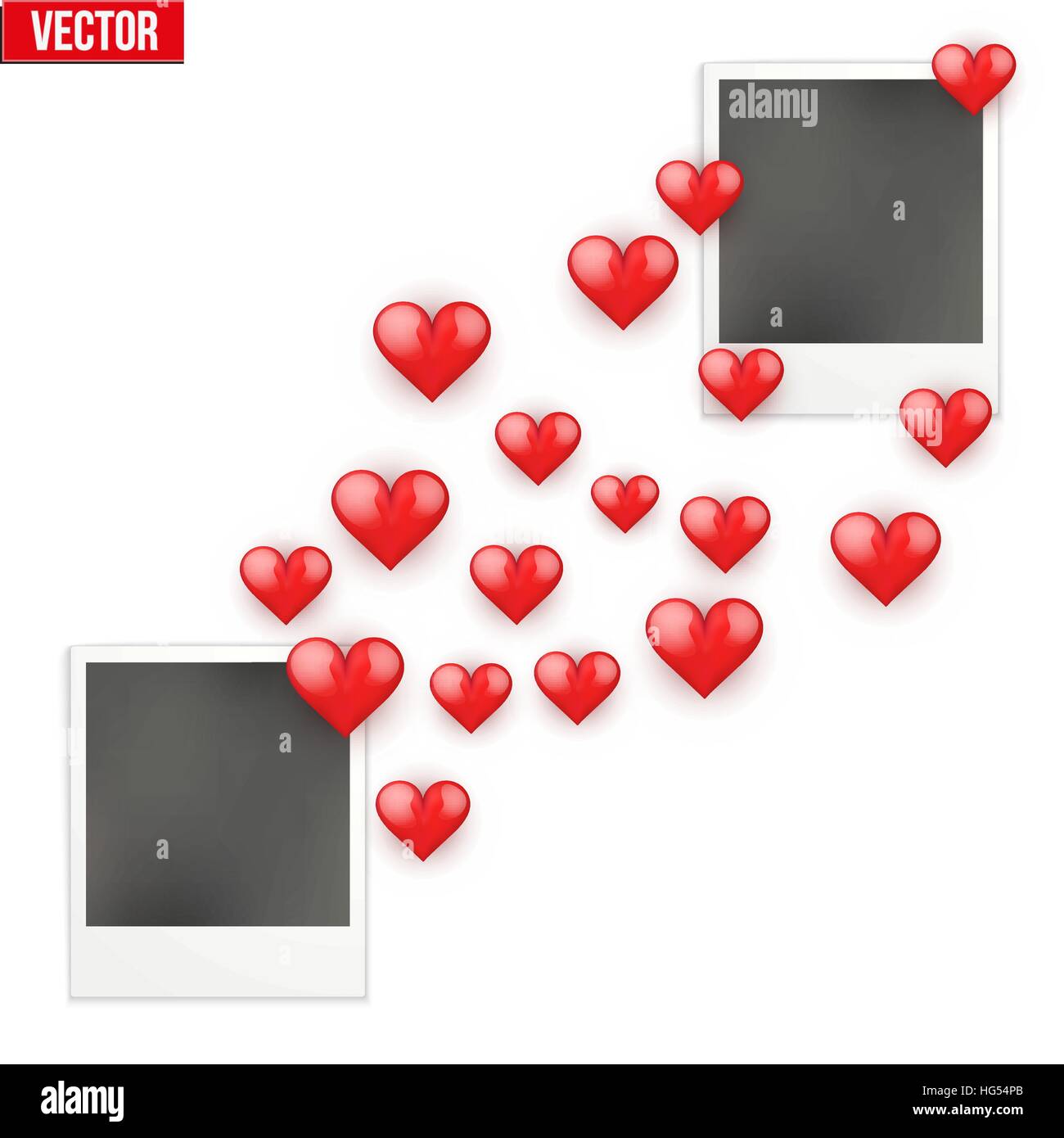 Fotorahmen Liebhaber mit Valentinstag Herzen gesendet Stock Vektor Fotorahmen Liebhaber mit Valentinstag Herzen gesendet Stock Vektor