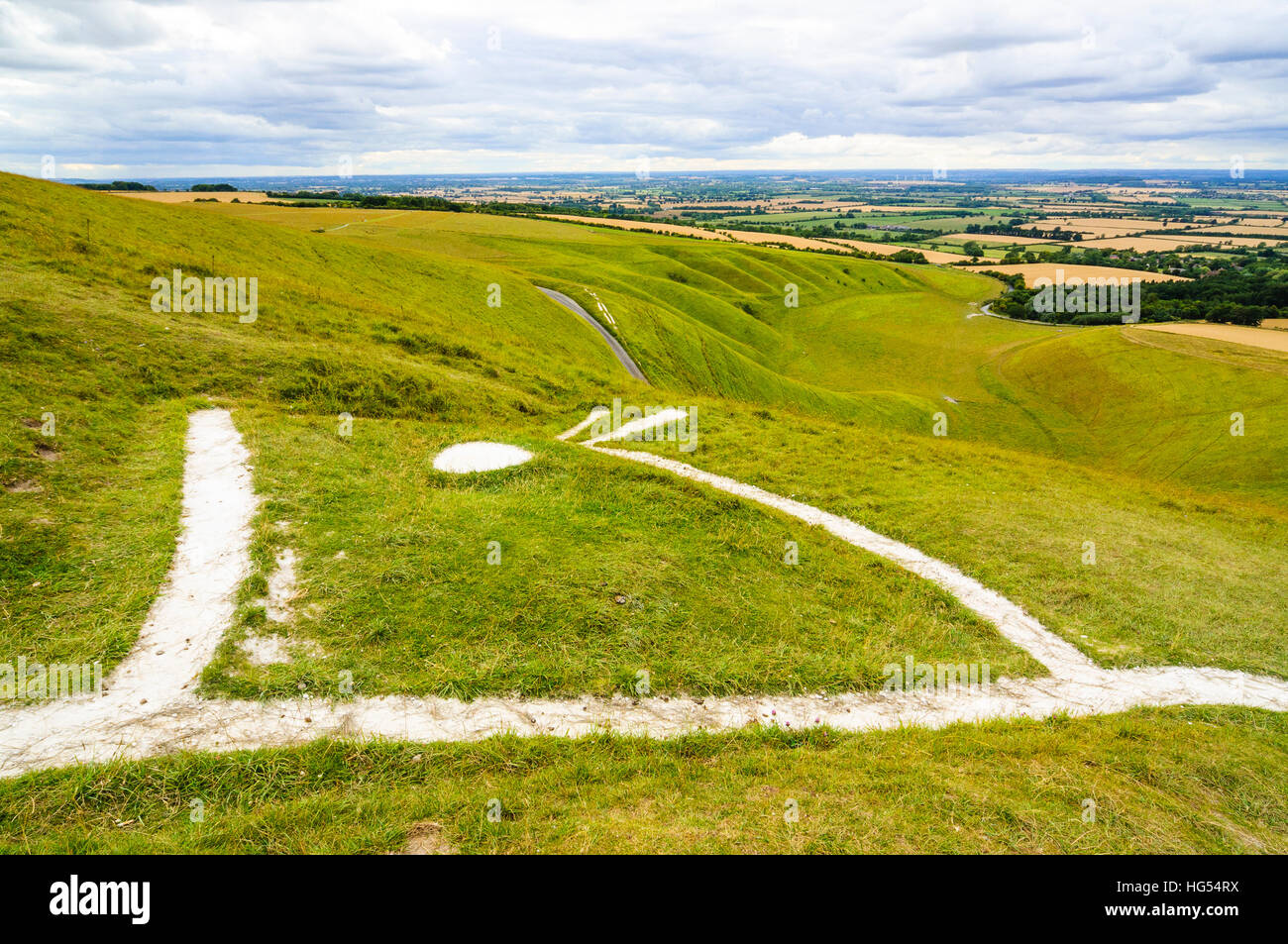 Leiter des des Uffington White Horse auf White Horse Hill Oxfordshire Stockfoto