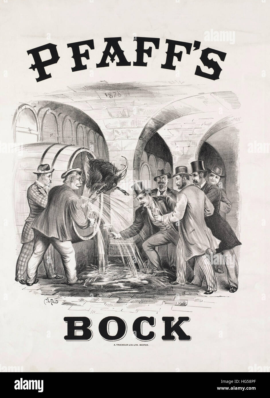 Boston Brauerei Poster - Pfaff bock Stockfoto
