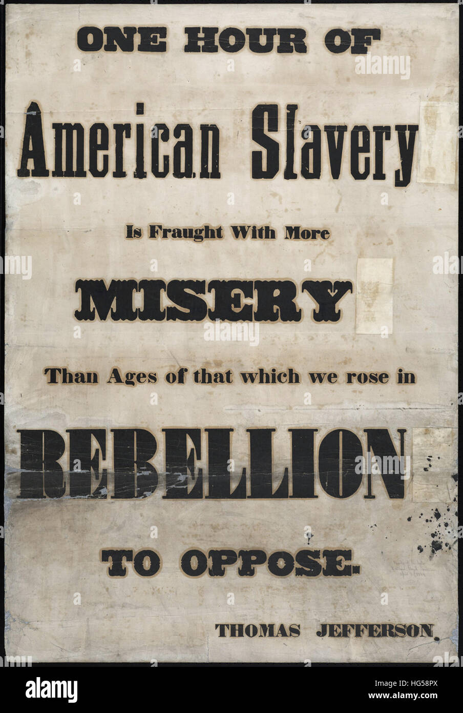 Anti-Sklaverei Breitseiten - ca. 1850- Stockfoto