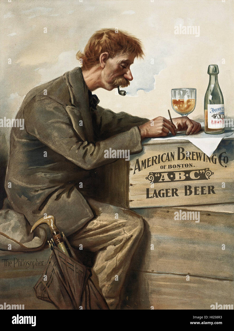 Boston Brauerei Poster - der Philosoph Stockfoto