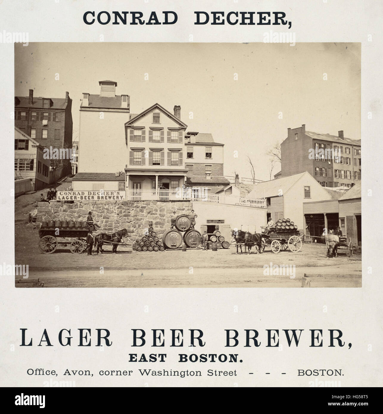 Boston Brauerei Poster - Conrad Decher, Lagerbier Brauer, East Boston Stockfoto