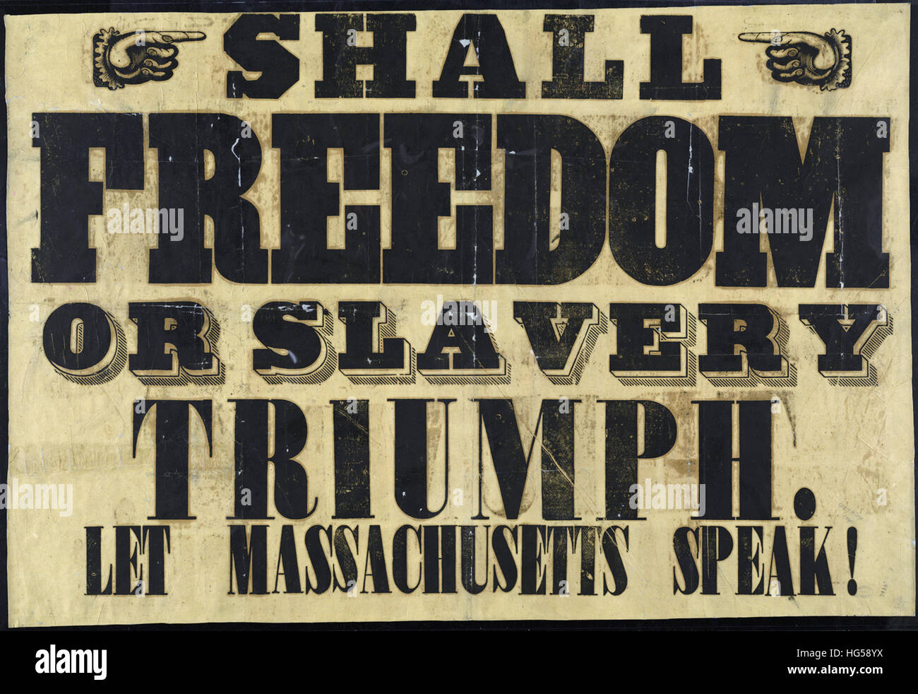 Anti-Sklaverei Breitseiten - Circa 1850 - Freiheit oder Sklaverei Triumph wird Stockfoto