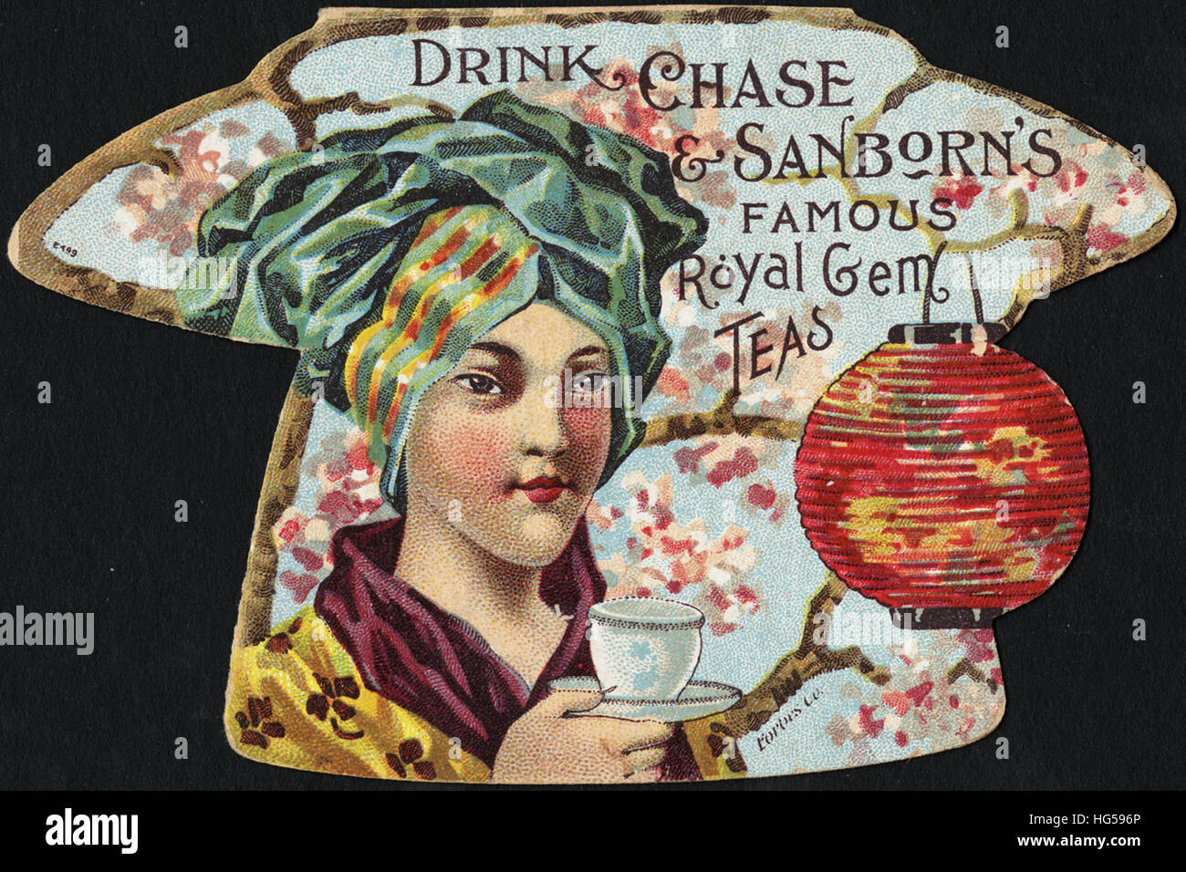 Getränke Handel Karten - Drink Chase & Sanborn berühmte Royal Gem Tees Stockfoto