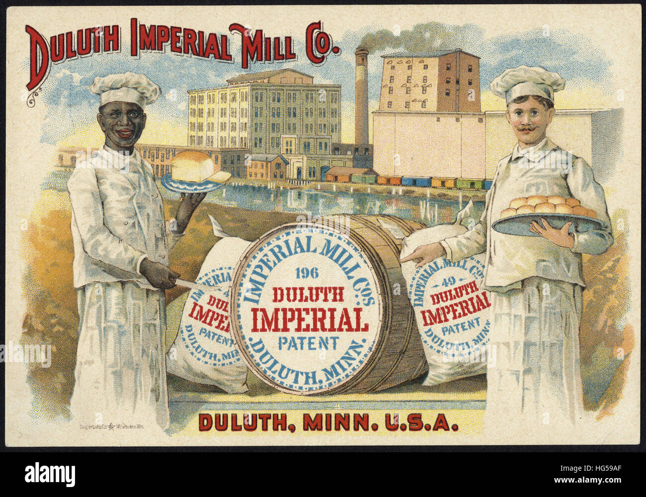 Handel-Karte - Duluth Imperial Mill Co. - Backen macht die besten bread  Stockfoto