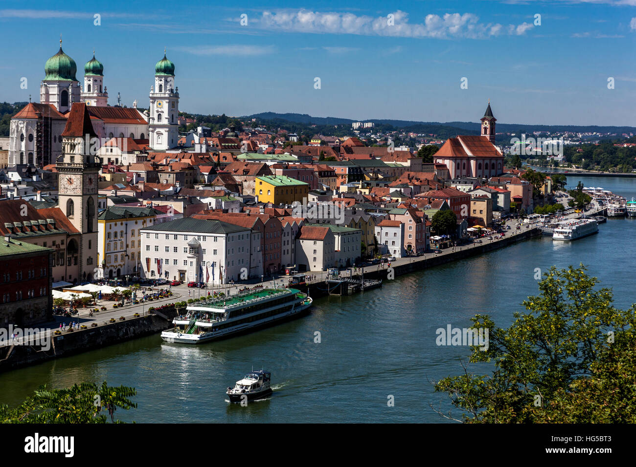 Passau Donauansicht Passau Deutschland Bayern Stockfoto