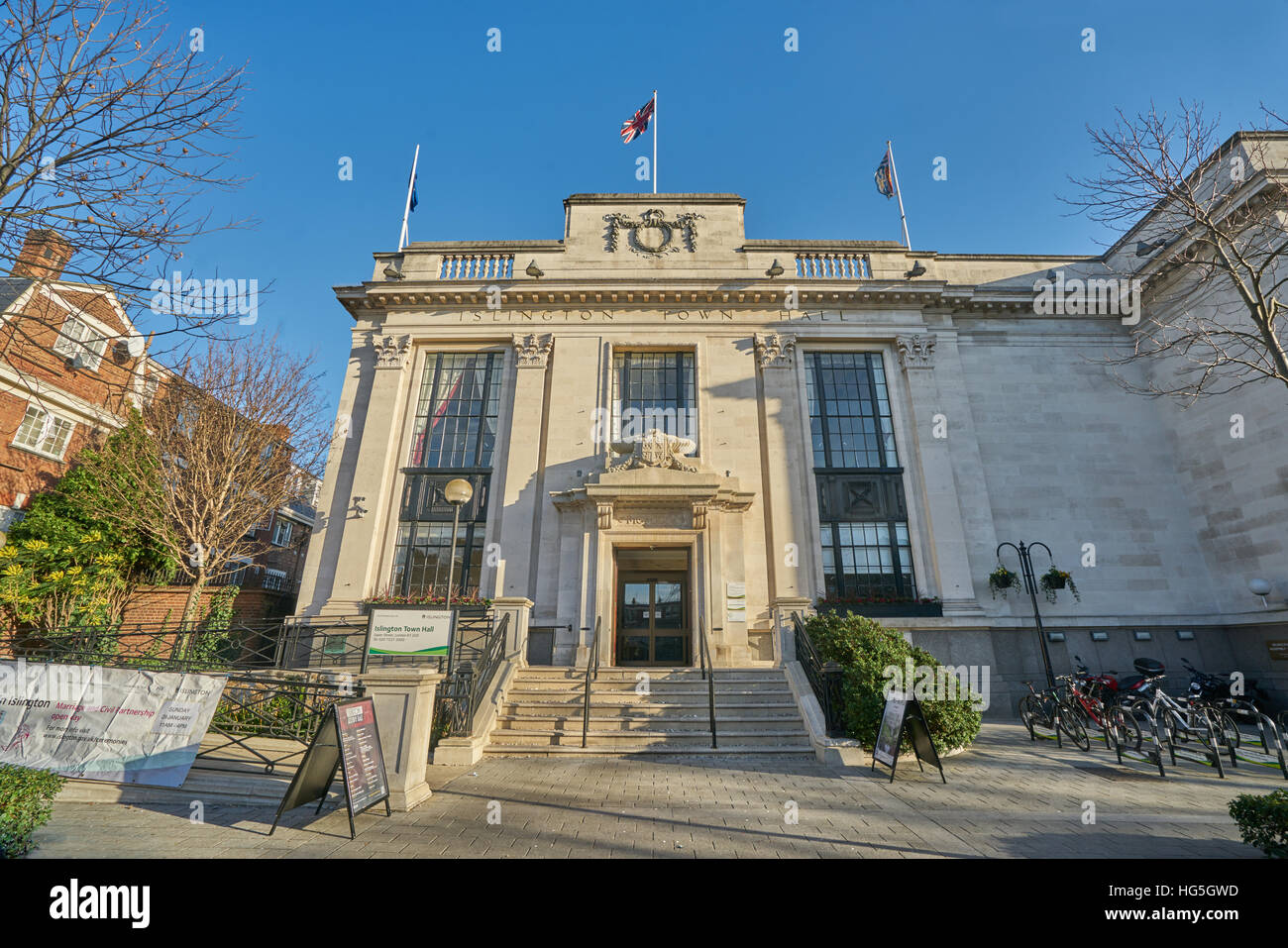 Islington Town Hall. Stockfoto