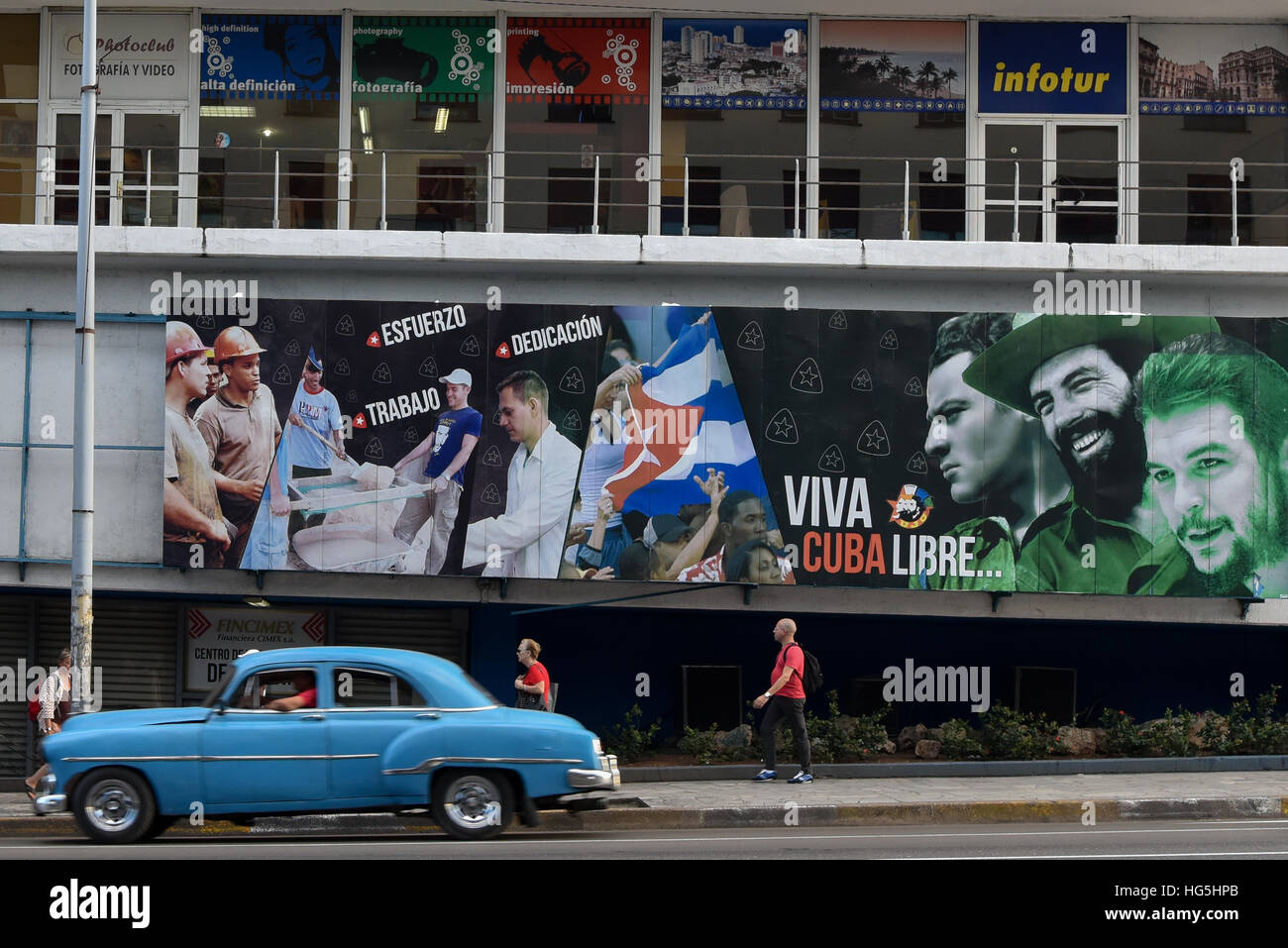 Poster von Fidel Castro In Havanna Stockfoto