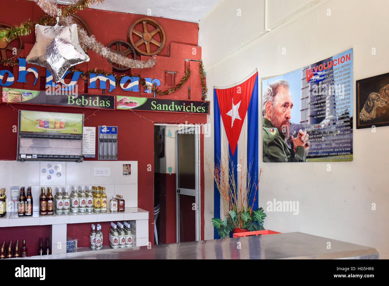 Poster von Fidel Castro In Havanna, nach seinem Tod Stockfoto