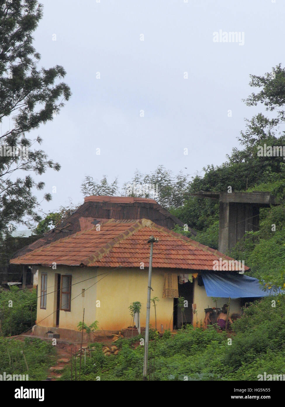 Landhaus in der ländlichen, manandwadi wyanad, Kerala, Indien Stockfoto