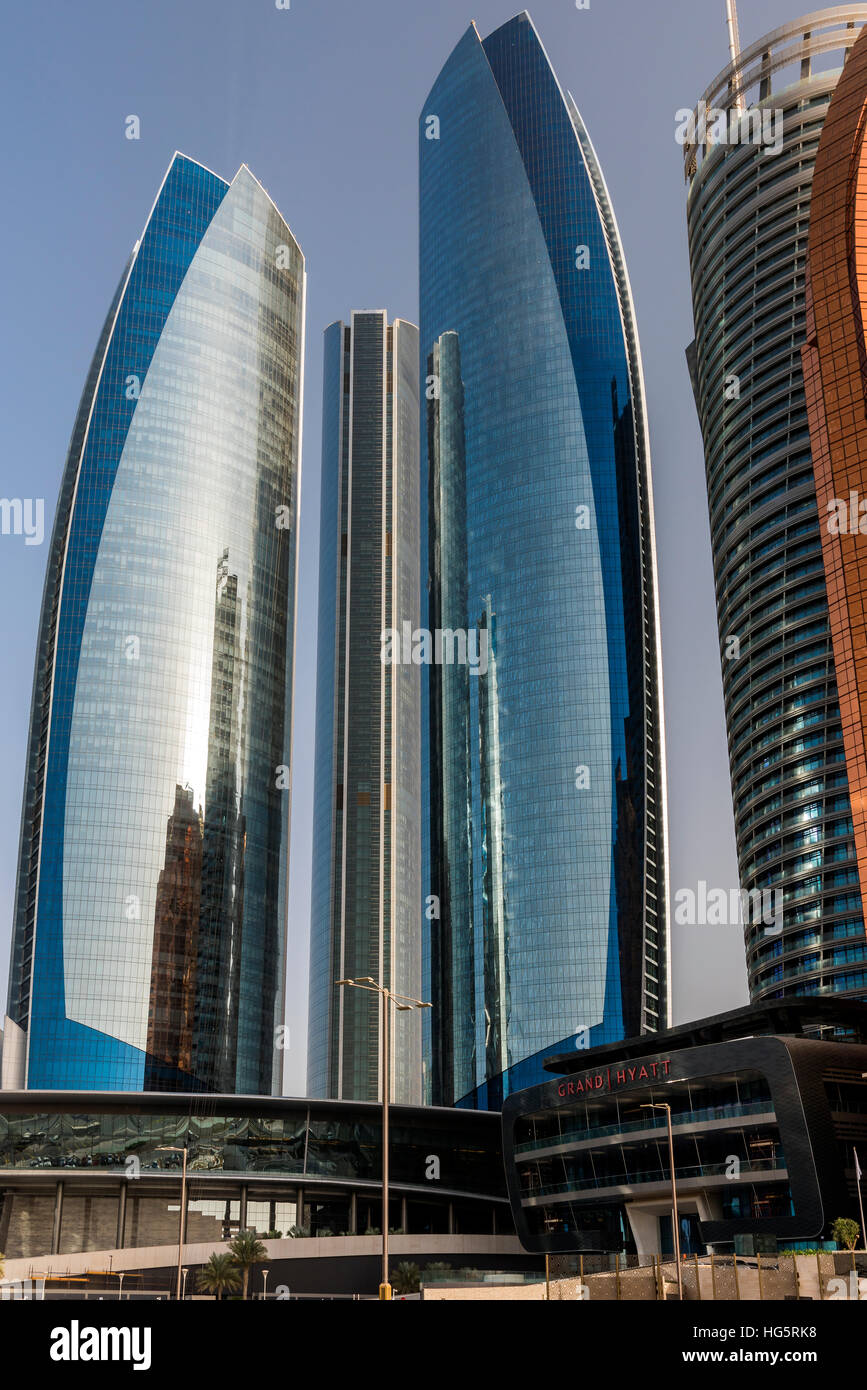 Etihad Towers, Abu Dhabi, Vereinigte Arabische Emirate Stockfoto