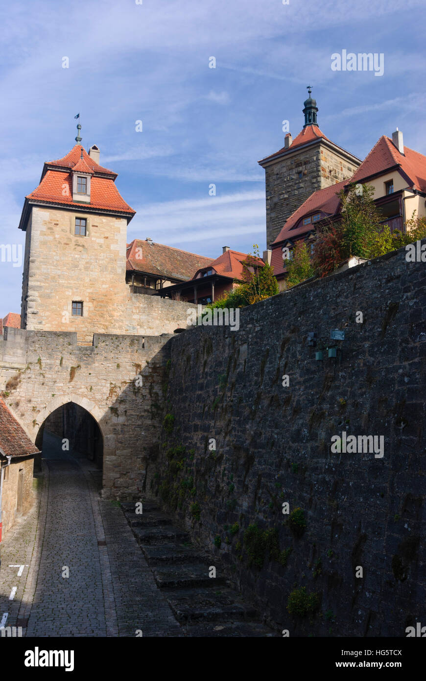 Rothenburg Ob der Tauber: Kobolzeller Bastion, Mittelfranken, Mittelfranken, Bayern, Bayern, Deutschland Stockfoto