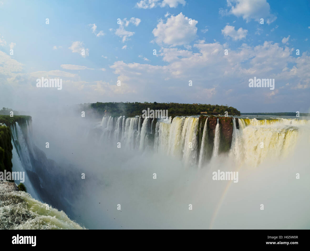 Misiones, Argentinien, Puerto Iguazu, Iguazu Wasserfälle, Anzeigen der Garganta del Diablo. Stockfoto