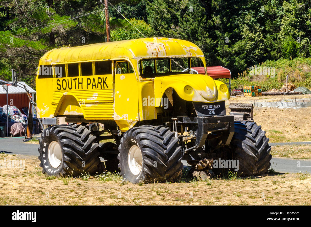 South Park Monster Bus in Nord-Kalifornien USA Stockfoto