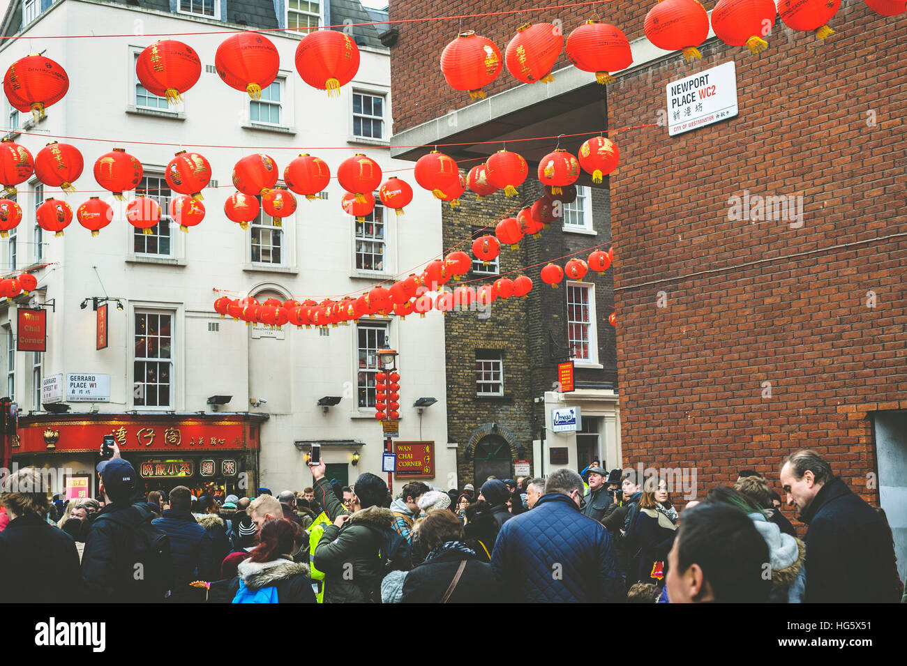Chinesisches Neujahr feiern 2016 London Stockfoto