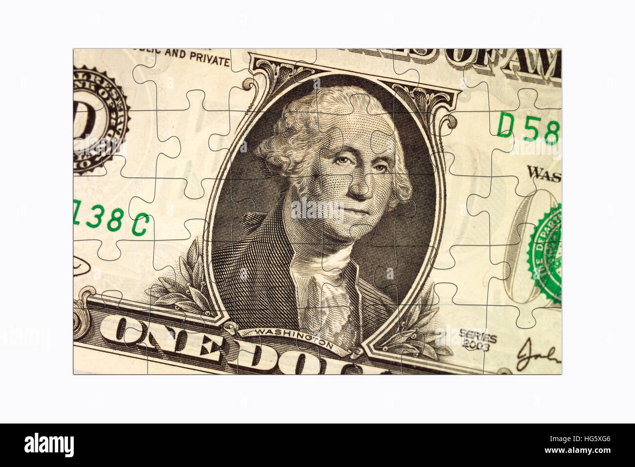 US ein-Dollar-Schein puzzle Stockfoto