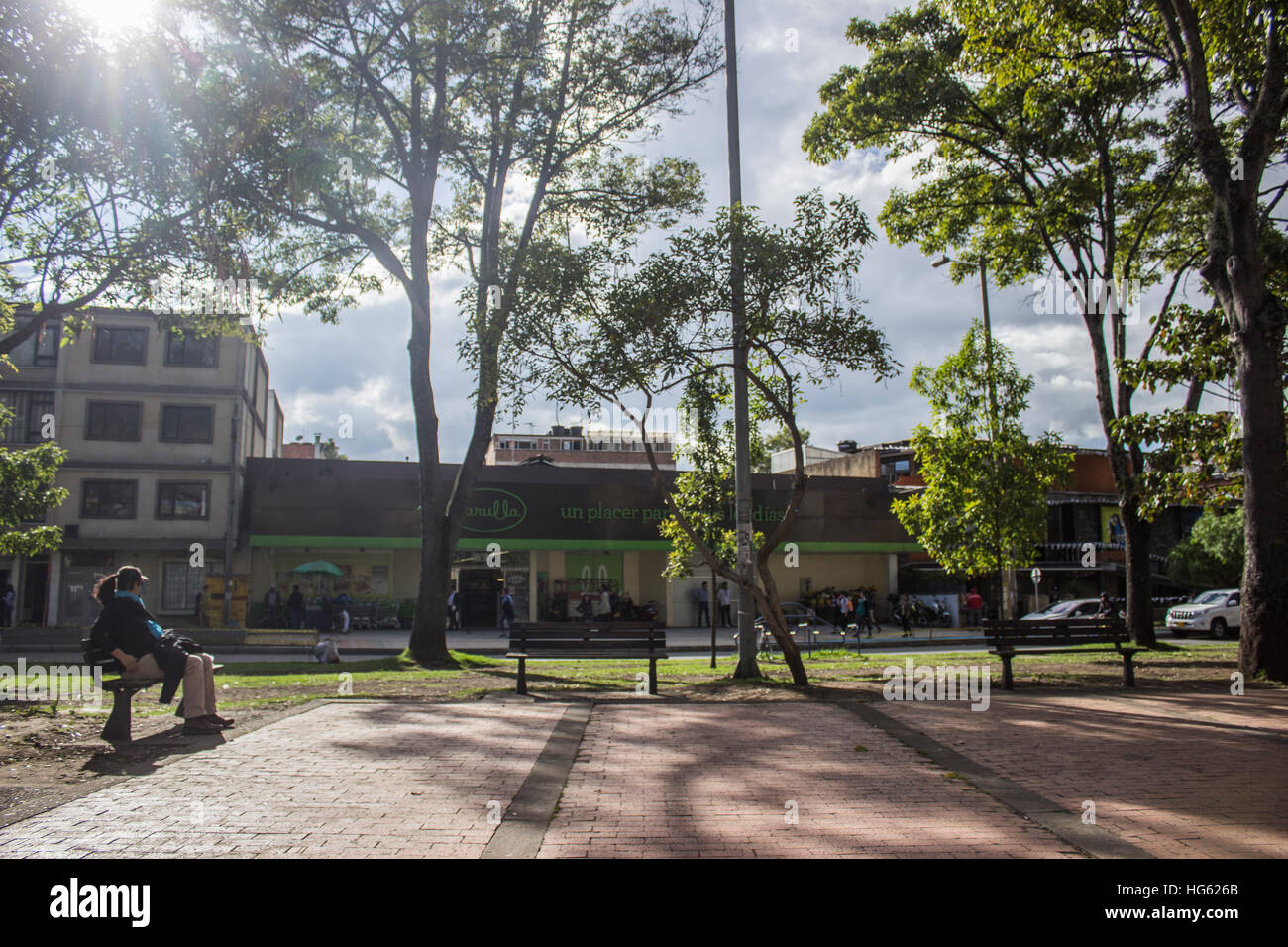 Ein sonniger Tag in Bogotá Stadt Stockfoto