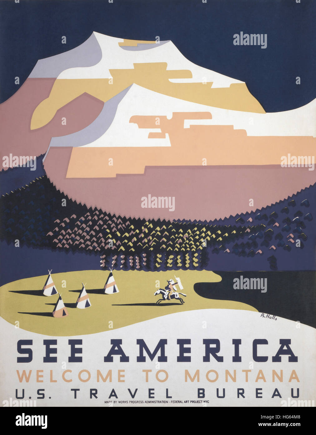 Montana Plakat finden Sie unter Amerika Willkommen. Stockfoto