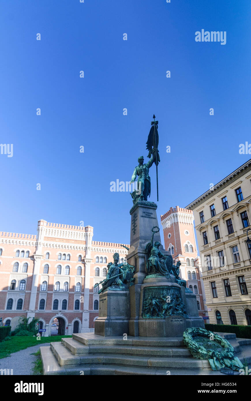 Wien, Wien: Besonders Kaserne, Denkmal für die Deutschmeister 09., Wien, Österreich Stockfoto