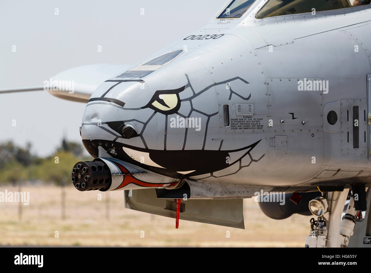Nahaufnahme Der Gau 8 Avenger Pistole Auf Eine A 10 Thunderbolt Ii Stockfotografie Alamy
